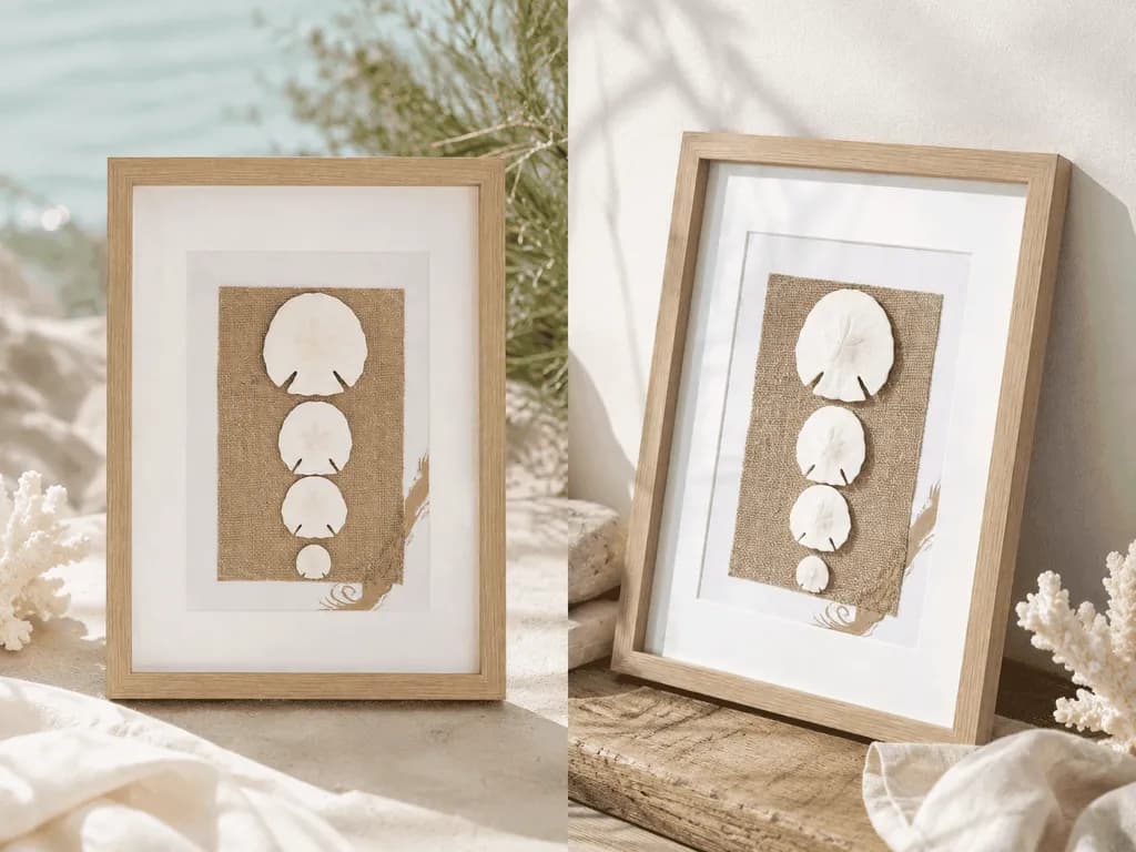 Framed Sand Dollar Coastal Wall Art