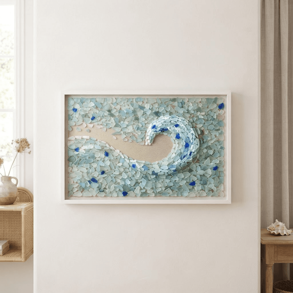 Sea glass wave panel