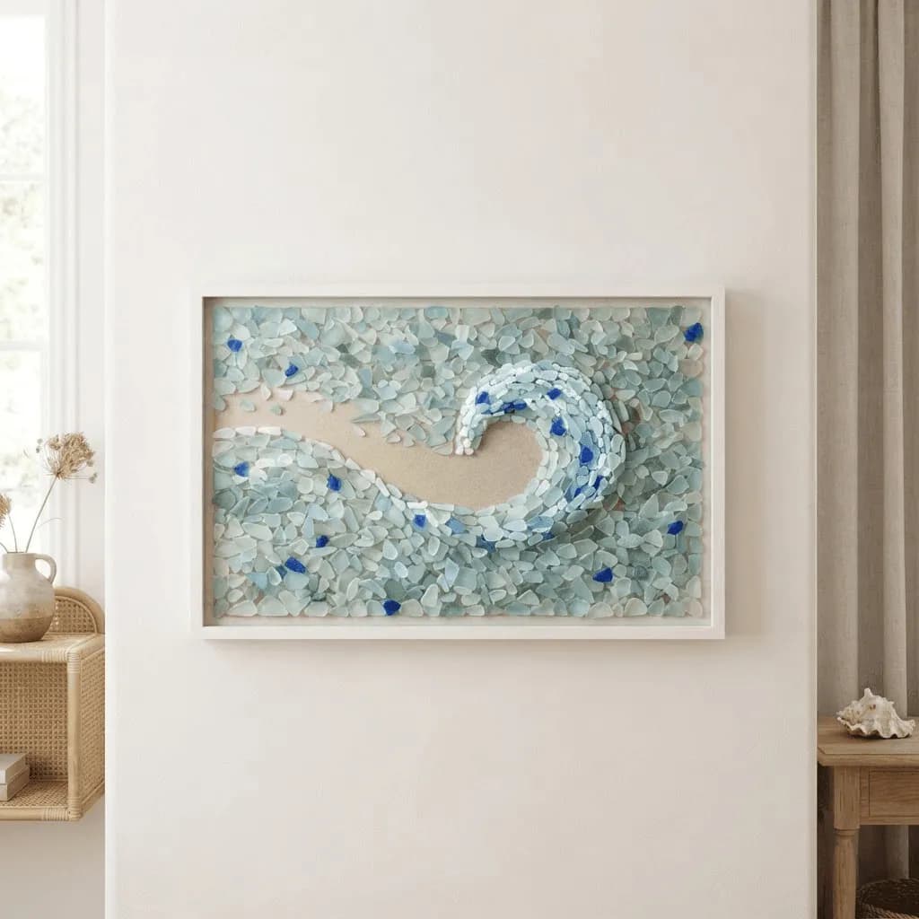 Sea glass wave panel