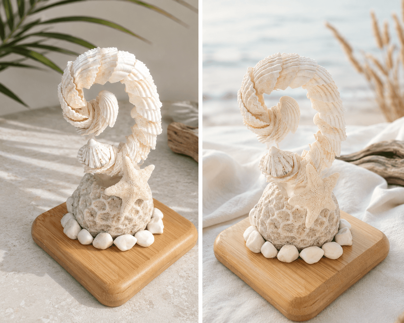 Coastal Spiral Shell Sculpture