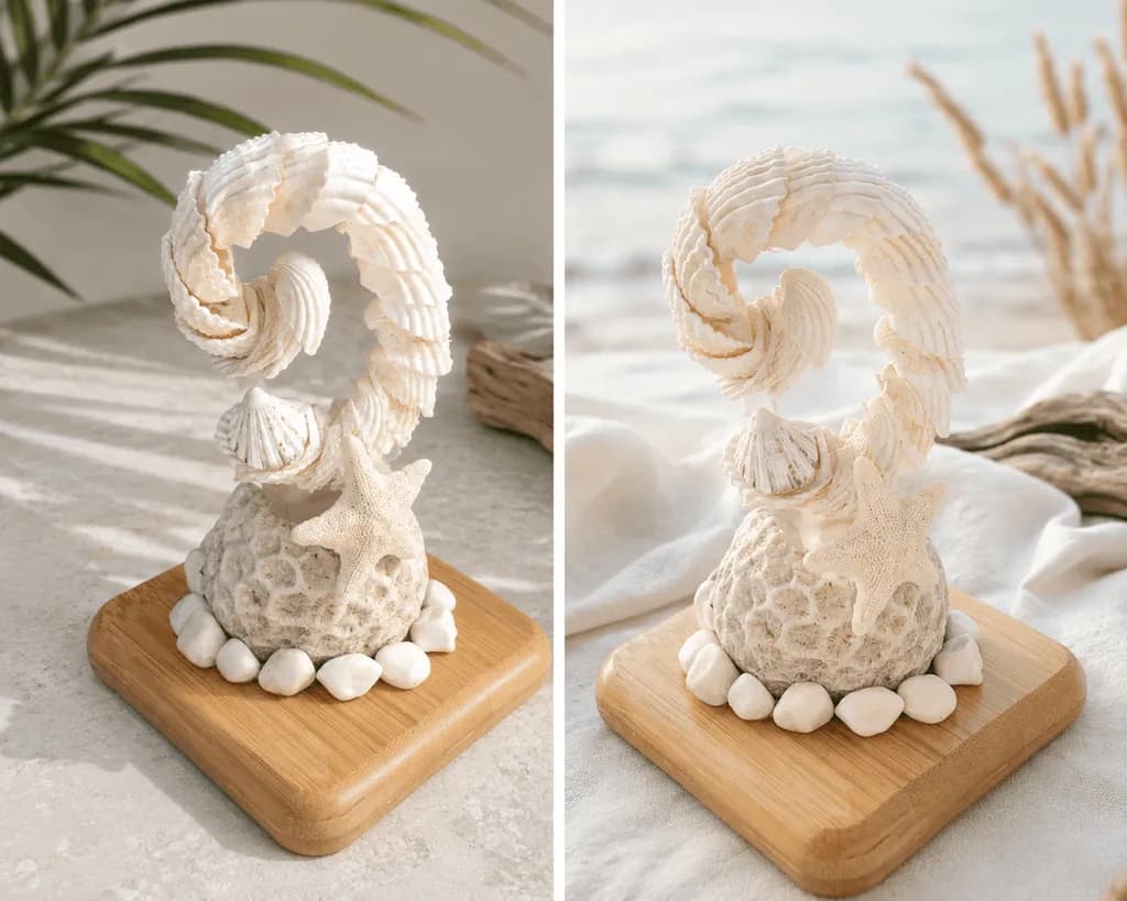 Coastal Spiral Shell Sculpture