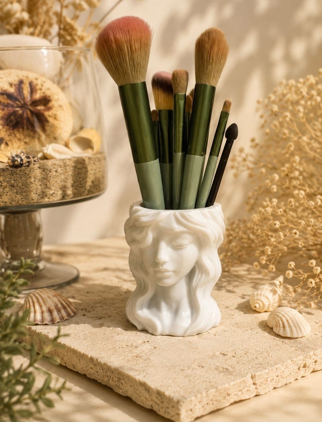 Decorative Face Brush Holder