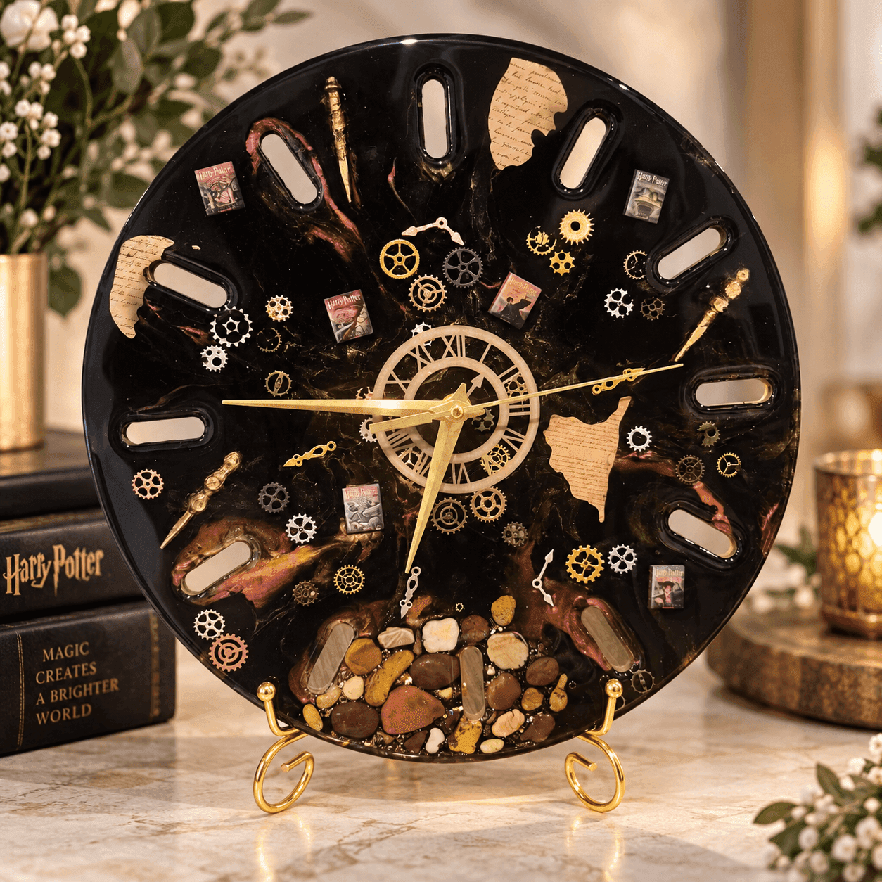 Hand made clock, Harry Potter thematic