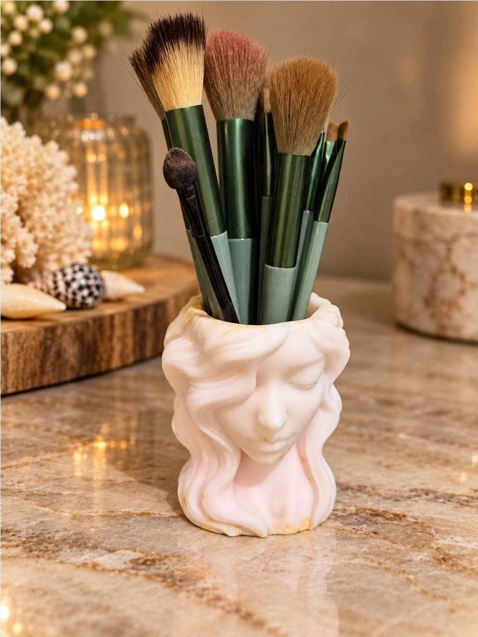 ✨ Handmade Resin Brush Holder
