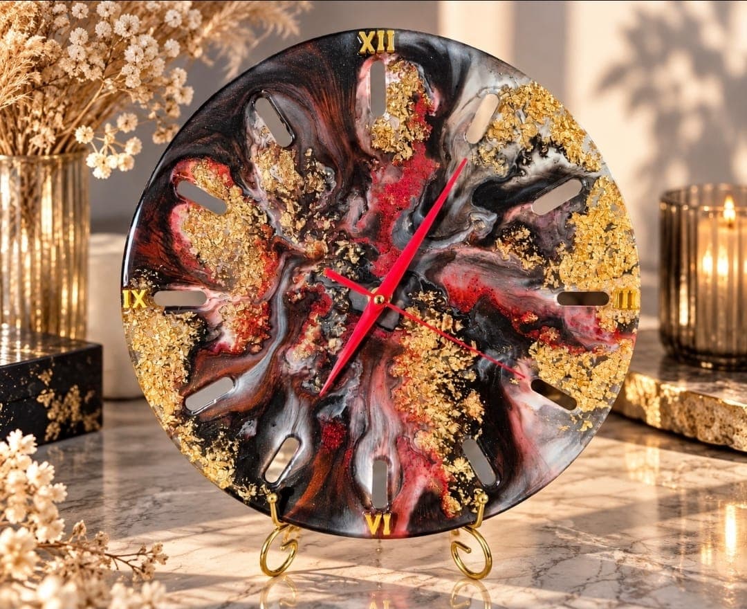 Luxury Handmade Resin Clock ✨